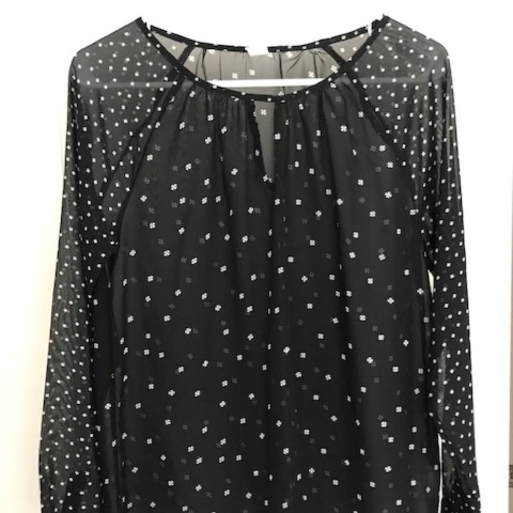Black and White Sheer Blouse